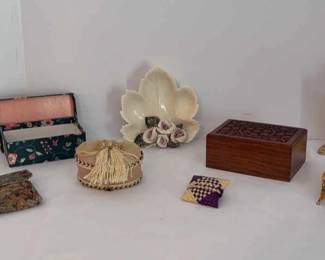 Vintage 24K Gold Plated Tissue Box, Dresser Boxes More