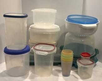 Vintage Tupperware Tumblers Plastic Storage Containers Plus More