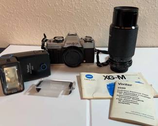 Minolta XGM Camera, Vivatar Flash Kiron Lens
