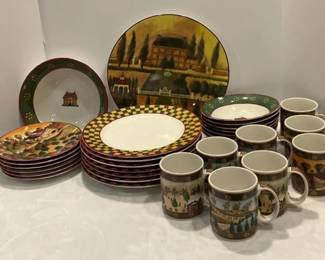 Vintage Block Country Village Dishes