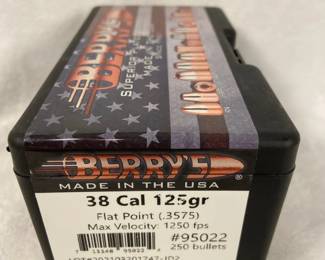 Berrys 38 Cal. 125 Grain Flat Point Reloading Bullets