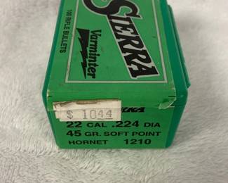 Sierra .22 Cal. 45 Grain Soft Point Hornet Reloading Bullets