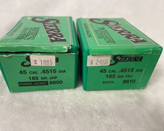 Sierra .45 Cal. 195 Grain Reloading Bullets.