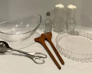 Vintage Good Seasons Glass Cruets with Salad Bowl More