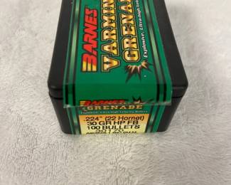 Barnes .224 Cal. 22 Hornet 30 Grain HP FB Reloading Bullets