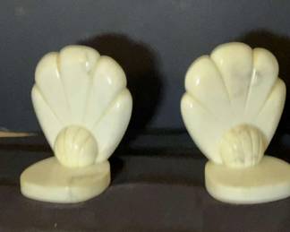 Nora Fenton Marble Seashell Bookends