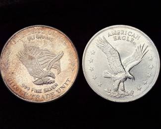 1981 Assay Office Silver Trade Unit 1 Oz. AS M Co Eagle Silver Trade Unit