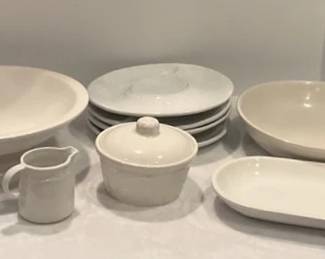 Oyster Embossed Plates, White Stoneware More