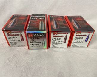 Hornady .270 6.8 110 Grain BTHP Reloading Bullets