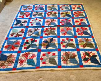 003 Bouquet Pattern Cotton Quilt