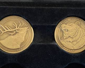 NRA Two Classic Collector Series Challenge Coins, Elk Bear