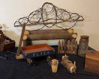 Two Log Shelves Wooden Decor