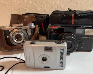 Zeiss Ikon, Pentax, Bell Howell Vintage Cameras