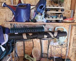 Two Shelves of Garden Supplies Decor
