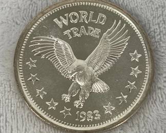 1983 One World Trade Unit Eagle Design 1 Troy Oz. Silver