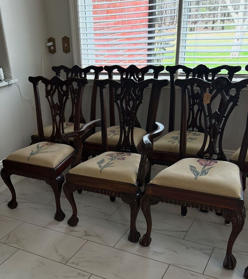 Chippendale style mahogany chairs