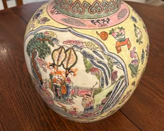 Large valuable Asian vase  with top