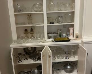 Some of the assortment of Sterling, crystal, and silver plate