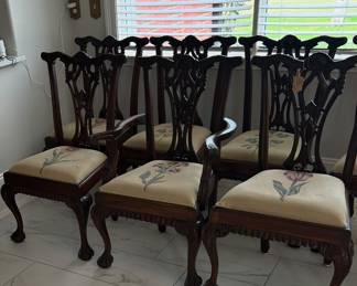 Chippendale style mahogany chairs