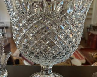 Large crystal pedestal bowl