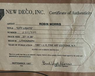 Certificate of authenticity