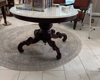 Marble top mahogany table