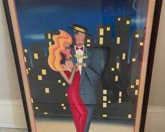 Hand sign, numbered, original lithograph “City Lights”  by Robin Morris.