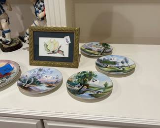 Small hand-painted Asian plates