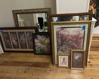 Several nice prints and mirrors