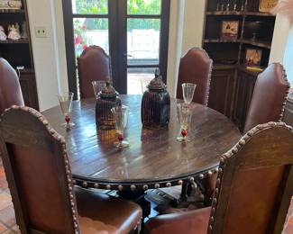 Rustic round Solid wood dining table
Sold separately from chairs
54” x H 30 1/2”