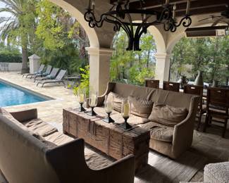 Long wood trunk coffee table
L 71 1/2” x W 16” x H 22”