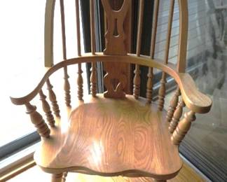Vintage Solid Oak Dining Armchair