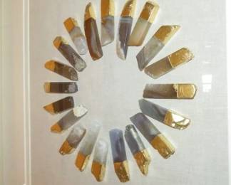 TNZI Natural Agate Shadow Box Decor Wall Art