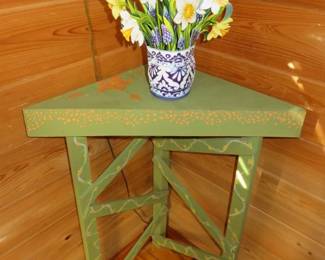 Small Hand Painted Corner Accent Table