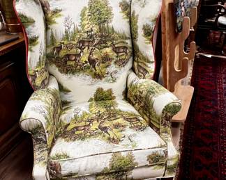 Vintage Uphostered Wingback Chair