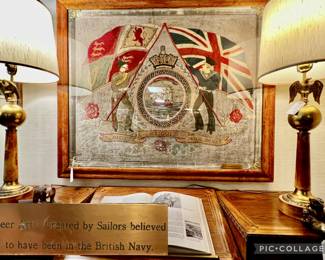 19th century British Navy Wool Work Art