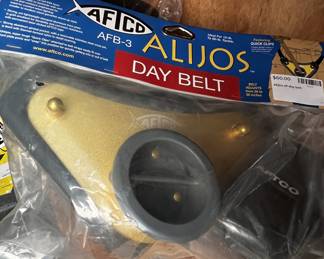 Fishing gear & tools including trolling line, stainless steel wire, monofilament line, fish bait deboners, hooks, lures, outrigger clips, outrigger kit, day belts, tackle box and more