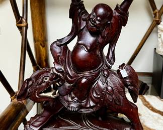 But my age Carved Rosewood-Buddha on the Beast