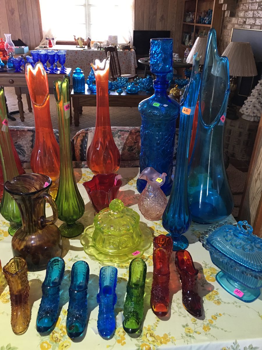 Viking glass, Fenton, Vaseline glass