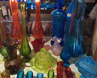 Viking glass, Fenton, Vaseline glass