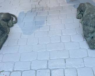 Bronze life size lions