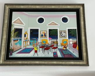 FANCH (Francois Ledan) Giclee on canvas with hand embellishment "Interior with Two Picassos" 31" x 42". From the hors commerce proof edition of 45