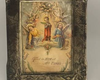 Antique Frame (5x6) With Beautiful "Trust In Him At All Times" Inset