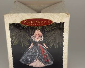Hallmark Barbie Keepsake Ornament Holiday Barbie Collector's Series (black Dress & Bow).  Decorate Year Round!