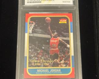 Michael Jordan Ultra Decade Of Excellence 1996-97 Fleer WCG 10 Gem-MT Card. Autograph.  Chicago Bulls
