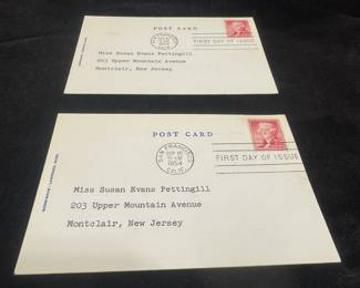 Stamp - 1954 First Day Issue Post Cards (Two 2) 