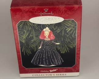 Hallmark Barbie Keepsake Ornament Holiday Barbie Collector's Series (black Dress).  Decorate Year Round!
