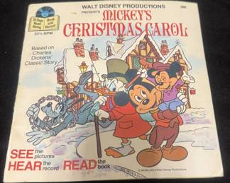 1982 Vintage Record & Book Mickey's Christmas Carol - 33-1/2 RPM See, Hear & Read!