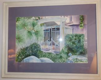 "shrubs"  by Laguna Woods Water color artist Barbara Marsh.