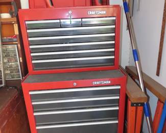 Milwaukee power tools and Craftsman tool chest.